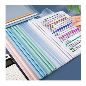 Carpeta de archivos transparente con barra deslizante A4, archivador de barra deslizante con Clip, cubiertas de memoria Morandi transparentes, carpeta para clasificación de documentos - Product Image 1