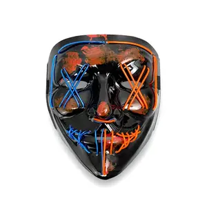 Halloween Fashion Double Color Halloween Party Led Mask Cosplay Neon EL Wire Glowing Mask