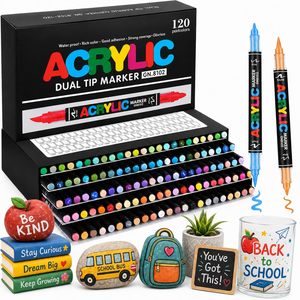 Juego de Marcadores Líquidos de Doble Punta con 168 Colores, Rotulador de Punta Suave para Dibujo Artístico para Estudiantes, Nuevo Marcador Acrílico Líquido de Punta Recta - Product Image 1