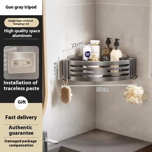Estante de almacenamiento de baño OEM Diseño de trípode Estante de almacenamiento de cocina montado en la pared que ahorra espacio - Product Image 6