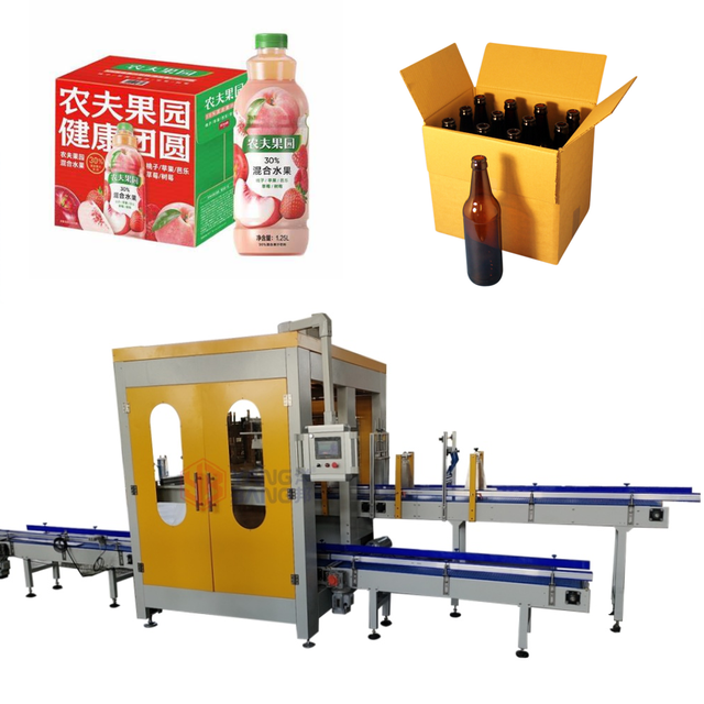 Automatic Can Soda Beer Water Drinks Bottle Grab Type Pick and Place Drop Robot Wrap Around Bottle Case Packing Machine Packer