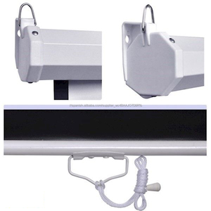 Venta al por mayor de la pared pantalla manual tamaño 72 ''-150'' blanco mate o <span class=keywords><strong>con</strong></span> cuentas de vidrio 16:9 <span class=keywords><strong>proyector</strong></span> - Product Image 5