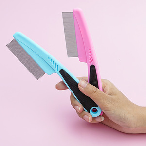 Peigne de toilettage pour animaux de compagnie en acier inoxydable et plastique avec poignée antidérapante, anti-casse et anti-rouille, pour chiens et chats - Product Image 4