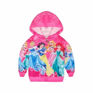SV-CO002 Hot Selling Princess Jacket Coat For Girls Children Cartoon Hoodies with Zipper