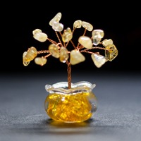 Neu Eingetroffen Glücksbaum Kristallsplitter Natürlicher Kristall Glasflaschen-Basis Andere Kristallkunstprodukte