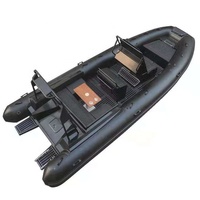 Bateaux pneumatiques RIB de haute qualité DL RIB640 à double coque rigide en aluminium Hypalon/PVC