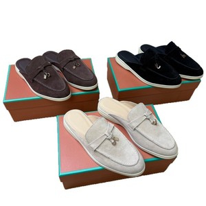 In-stock Cowhide Genuine Leather Head 2026 <b>Half</b>-slipper Womens Shoes Outdoor Flat Sole <b>Slip</b>-on Mules Tassel - Product Image 6