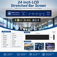 Pantalla LCD Ultra Ancha de 24 Pulgadas, Señalización Digital con WiFi, USB y RJ45 para Publicidad en Estantes de Supermercados