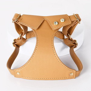 <strong>Dog</strong> <strong>Harness</strong> And Leash Set Wholesale Stocked Small Pet Chest With <strong>Rhinestones</strong> Waterproof Luxury Vegan Leather Collar Leads - Product Image 2