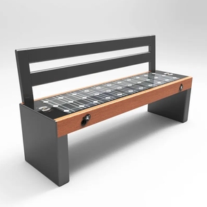 Banc intelligent solaire avec WiFi et Bluetooth, recharge, design moderne, acier inoxydable pour parc, salle de sport, <span class=keywords><strong>centre</strong></span> <span class=keywords><strong>commercial</strong></span> et entrée - Product Image 2