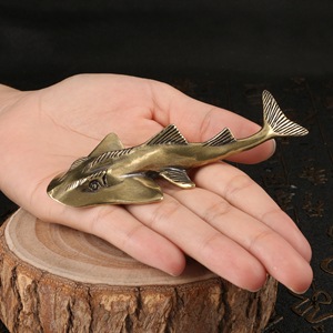 Ornements <span class=keywords><strong>de</strong></span> requin en laiton faits à la main en 3D, décoration <span class=keywords><strong>de</strong></span> créatures marines, cadeau - Product Image 1