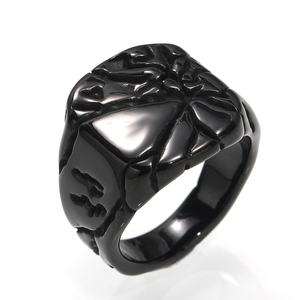 Anillo de Plata Impermeable con Diseño Retro, Personalidad Exagerada, Efecto Agrietado y Engaste Pavé, Joyería de Moda Punk Geométrica - Product Image 4