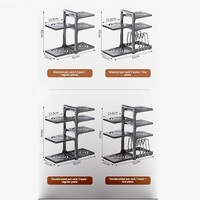 Organisateurs de support de pot Support organisateur robuste réglable à 7 niveaux pour armoire Modes d'utilisation multiples pour comptoir et armoire de cuisine