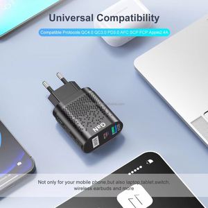 Travel Wall Charger 65W Gan <b>USB</b> <b>C</b> Power <b>Adapter</b> Dual Port <b>USB</b> QC3.0 Fast Charger 33W Universal Mobile Phone - Product Image 4