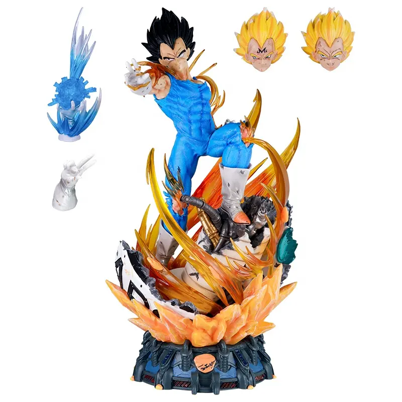 Лидер продаж, 41 см, Ls Vegeta Gk Goku Vegeta Fit, трехголовая скульптура, светящаяся статуя, сделанная вручную модель аниме-фигурки