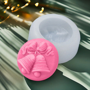 Christmas Silicone Mold Round Bell Stocking Santa Relief Cake Baking Mold 3 Pieces - Product Image 2