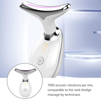 Masseur facial à lumière rouge, appareil de beauté pour le visage et le cou avec outil de massage à lumière rouge, baguette sculptante pour le visage avec 7 couleurs