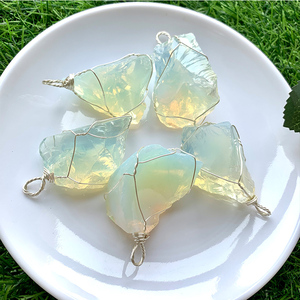 จี้คริสตัลหุ้มลวดหลากหลายขนาด จี้คริสตัลดิบ หุ้มลวดไม่เป็นสนิม สำหรับแขวน - Product Image 5