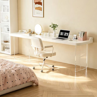 Bureau moderne en bois massif durable avec double plateau en pierre, table d'étude écologique pour la maison, idéale pour chambre, salon ou bureau