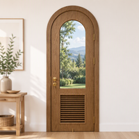 DEMEA Portes intérieures cintrées en bois massif et verre, style français moderne, isolation phonique pour villa, appartement, hôtel, usage commercial