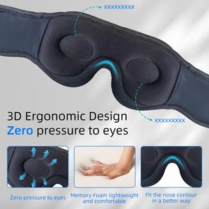 Antifaz 3D Para Dormir con Bloqueo <span class=keywords><strong>de</strong></span> Luz Para Insomnio Viajes en Avión <span class=keywords><strong>Meditación</strong></span> y Música <span class=keywords><strong>Diadema</strong></span> Inalámbrica Bluetooth con Auriculares Integrados - Product Image 2