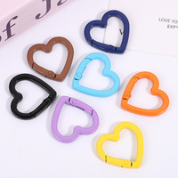 Porte-clés Cœur 26 mm en Alliage de Zinc Émaillé Cuit, Forme Cœur Colorée, Frais et Naturel, avec Fermoir à Ressort Ouvert, Accessoire de Bijouterie DIY