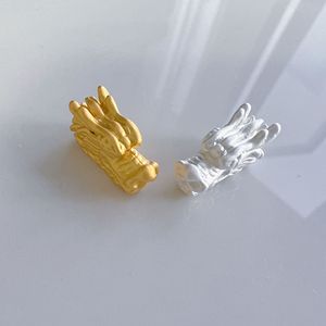 ลูกปัดหัวมังกรจีนโบราณ สีทองด้านและสีเงิน ทำจากโลหะผสม สำหรับงาน DIY เครื่องประดับ อุปกรณ์ทำสร้อยข้อมือ และงานฝีมือ - Product Image 3