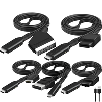 Câble convertisseur SCART 100 cm PS2 XBOX NGC SNES N64 vers HDTV, adaptateur de conversion audio-vidéo PS2 Wii vers moniteur HDTV