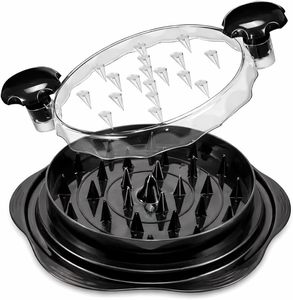 Déchiqueteur de poulet et de viande en plastique amélioré avec plaque amovible, outil de cuisine domestique, conception rotative - Product Image 1