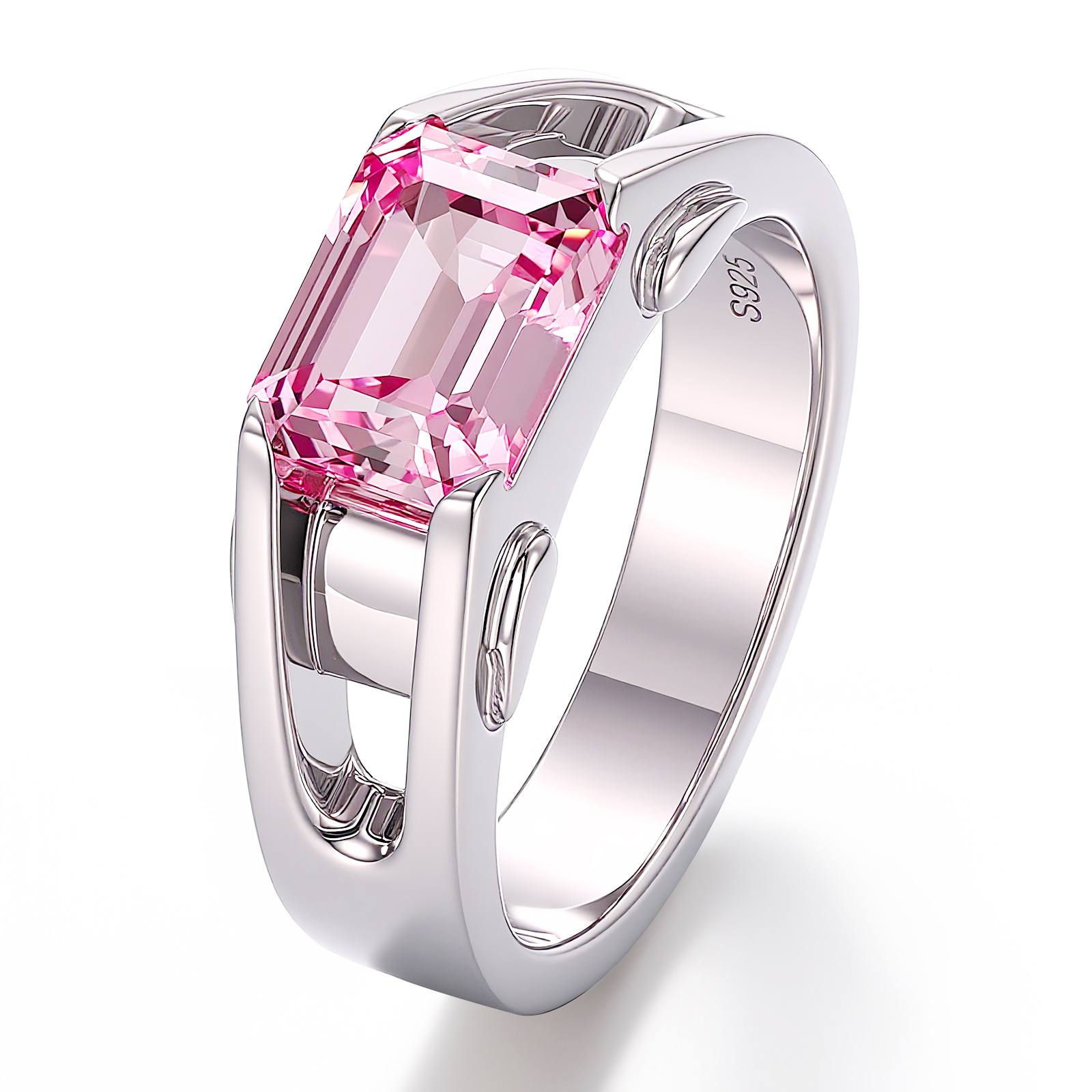 แหวนอัญมณีห้องปฏิบัติการทองคำแท้ 10K