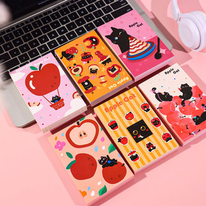 Juego de 6 Cuadernos de Bolsillo A7, Diseño de Gato Adorable, Páginas de Colores, Papel Grueso de 100 g/m², Bloc de Notas Desprendible, para Regalo de Papelería - Product Image 1