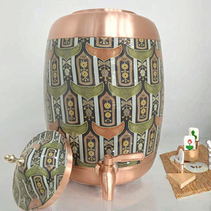 Ayurvedic Copper Water Dispenser Copper Water Container Printed Copper Dispenser Copper <b>Drink</b> Dispenser Copper Water <b>Jug</b> - Product Image 3