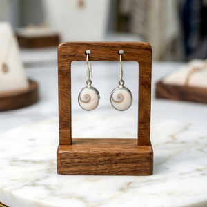 Modernos y Elegantes Pendientes de Aro/Redondos de Plata de Ley 925 con Ojo de Shiva, Estilo Budista Tibetano, con Piedra Preciosa Natural Redonda, Estilo Bohemio - Product Image 2