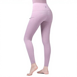 Leggings pour femmes à taille haute et longueur intégrale avec poches, extensibles dans quatre directions, couleur unie, tricotés en polyester/spandex - Product Image 2