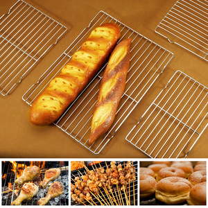 Stainless Steel Barbecue Grill Rack Rectangular Mesh Cooling Rack L Size Heat Resistant Multifunctional <b>Kitchen</b> Rack - Product Image 5