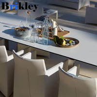 Plateau de table carré en marbre, utilisation intérieure et extérieure, bureau compact en stratifié