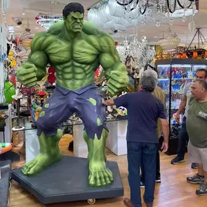 Fabriek Hete Verkoop Handgemaakte Sterke Spieractie Held Glasvezel Levensgrote Film Actiefiguur Hulk Standbeeld