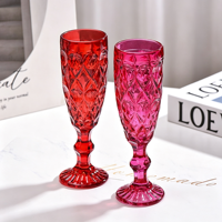 Verre à jus transparent en verre pressé, épaissi, motif diamant vintage, verre à flûte, verre à vin rouge