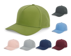 OEM Wholesale Custom 5 Panel Unisex Polyester Baseball Cap Laser Cut Hole High Performance Sport Golf Hats - Product Image 1