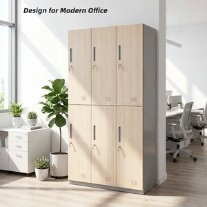 Armario Metálico <span class=keywords><strong>de</strong></span> 6 Puertas Color Madera para Personal, Almacenamiento <span class=keywords><strong>de</strong></span> Archivos, Guardarropa para Escuelas Públicas - Product Image 1