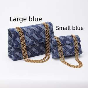 Hot selling women's striped denim crossbody <b>bag</b>, luxurious heart-shaped shoulder <b>bag</b> - Product Image 2