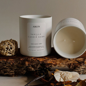 Candela Profumata AIKUN in Cera di Soia con Fragranza di Buccia di Mandarino, Lussuosa in Vaso di Ceramica Bianca, Decorazione per la Casa, Lunga Durata - Product Image 1