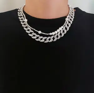 15MM Mens 18K Gold Überzog Hip Hop VVS Diamanten Iced Out Cuban Link Kette Halskette