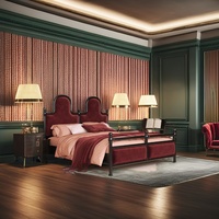 Lit double américain rétro moderne simple 1.8 mètres lumière luxe panneau solide chambre principale lit de mariage 1.5 mètres vieux Paris