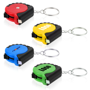 Ranguo Mini mètre ruban porte-clés 1M/39 pouces avec logo personnalisé, 4 couleurs, double échelle, en acier inoxydable, portable, sérigraphié, promotionnel - Product Image 1