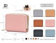 กระเป๋าสตางค์ผู้หญิงแบบพับสองตอนขนาดเล็กวัสดุ PU ปิดด้วยกระดุมสไตล์มินิมอล - Product Image 1