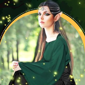 Medieval Fairy Costume Set Women Renaissance Dress <strong>Elf</strong> Girls <strong>Cosplay</strong> With Rhinestone Drop Headpiece <strong>Elf</strong> Ears - Product Image 5