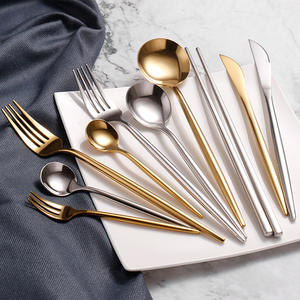 Роскошный свадебный набор столовых приборов кованые наборы столовых приборов, роскошные высококачественные 304 из нержавеющей стали для ресторанов, столовые приборы - Product Image 4