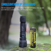 Linterna Recargable Tipo-C E6 1500LM con Batería 21700 de 4000mAh, Zoom, Base Magnética, Alcance de 550m, Resistente al Agua IP65