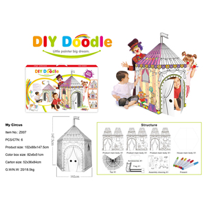 Maison 3D bricolage gribouillage enfants peinture jouets papier éducatif dessin maison de jeux château <span class=keywords><strong>en</strong></span> <span class=keywords><strong>carton</strong></span> - Product Image 2